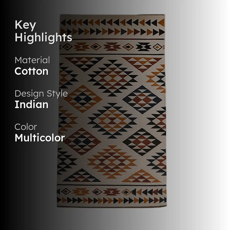 Boho Tribal Patter Cotton Runner Rug media 2