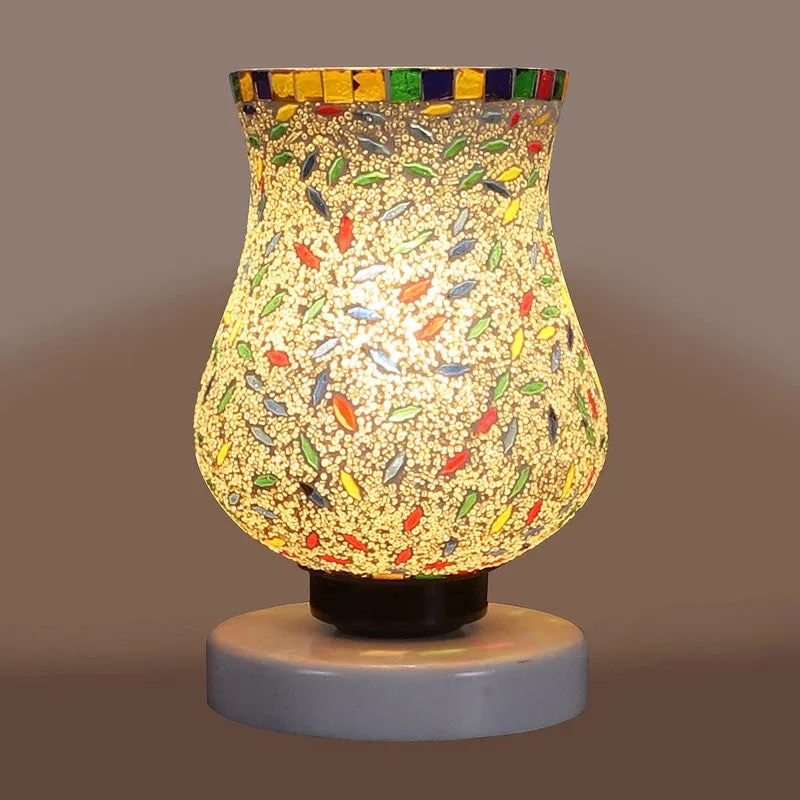 Aurira Mosaic Glass Table Lamp With Wooden Base - Multicolor media 7