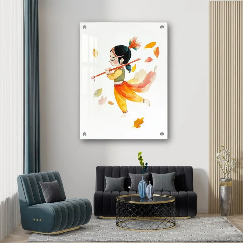 Melody of the Flute Girl Acrylic Wall Art media 6