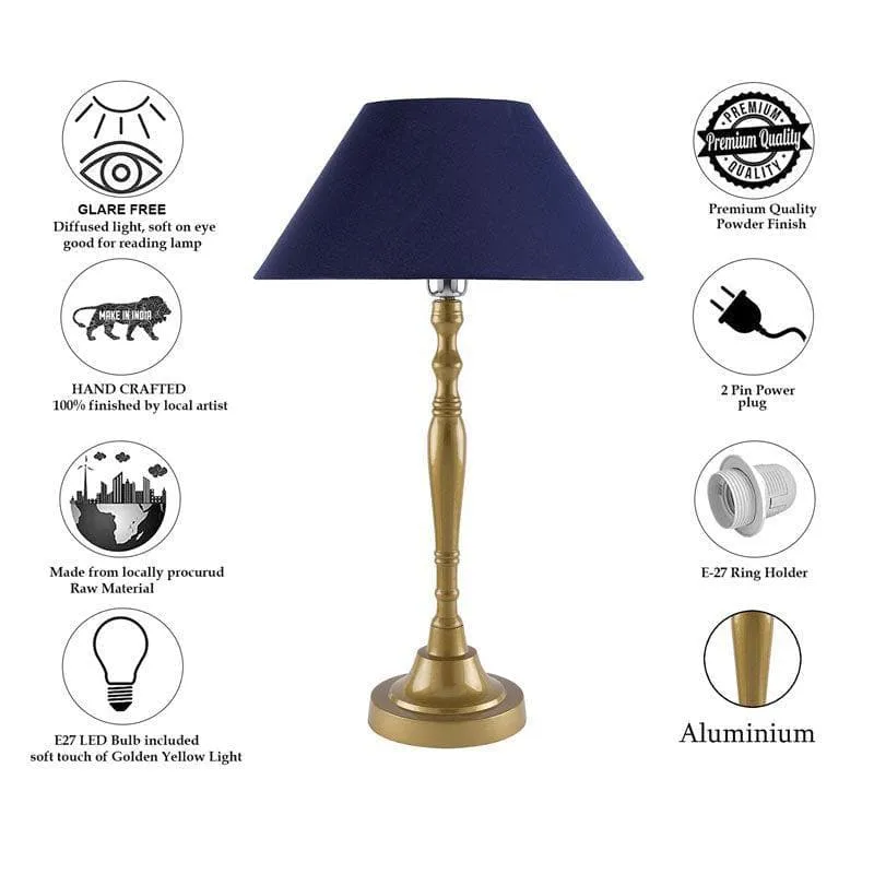 Imperial Gold Fabric Table Lamp - Gold,Blue media 6