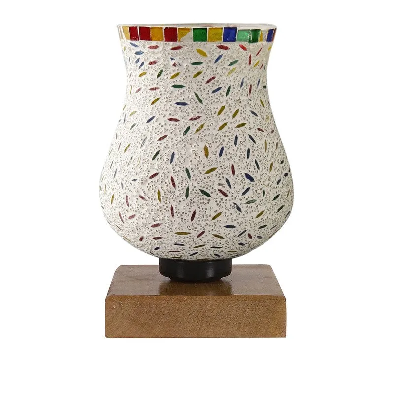 Levana Mosaic Glass Table Lamp With Wooden Base - Multicolor media 5