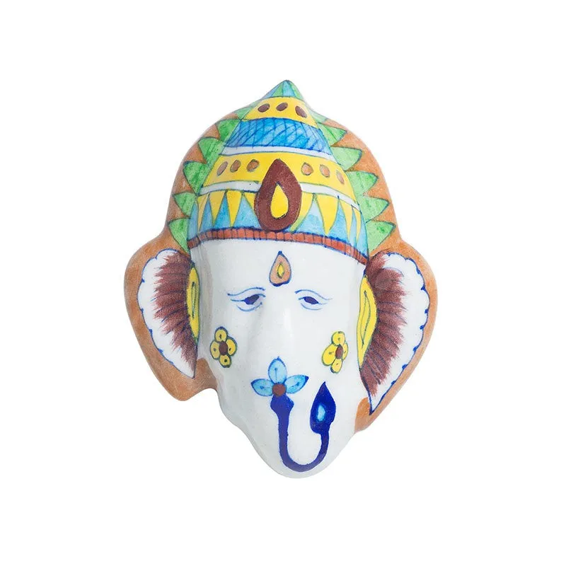 Ganesha Pottery Ceramic Wall Accent - Green,White media 3