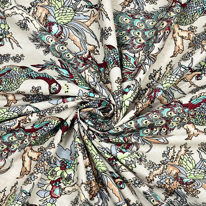 Vibrant Mor Floral Cotton Bedsheet (Green) - 160 TC media 5