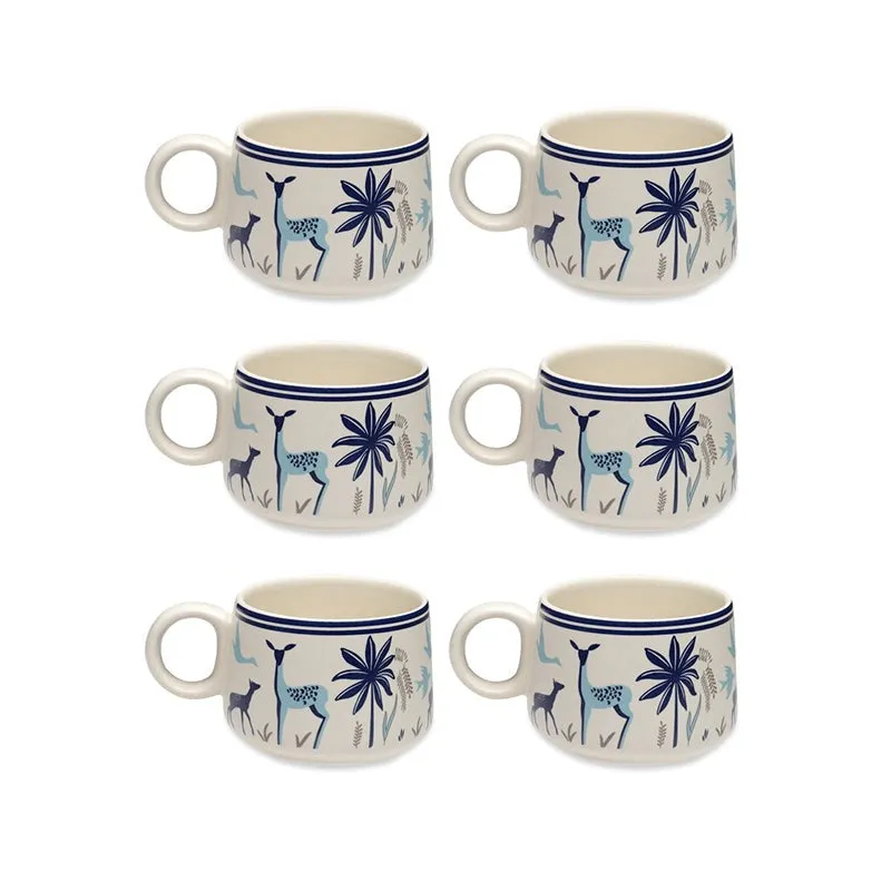 Elegant Stoneware Tea Cup (150 mL Each) -  Set of Six media 5