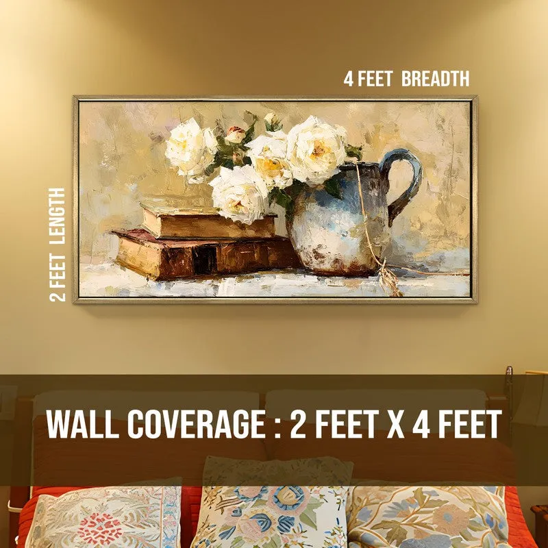 Calm Florals Canvas Wall Painting With Frame media 8