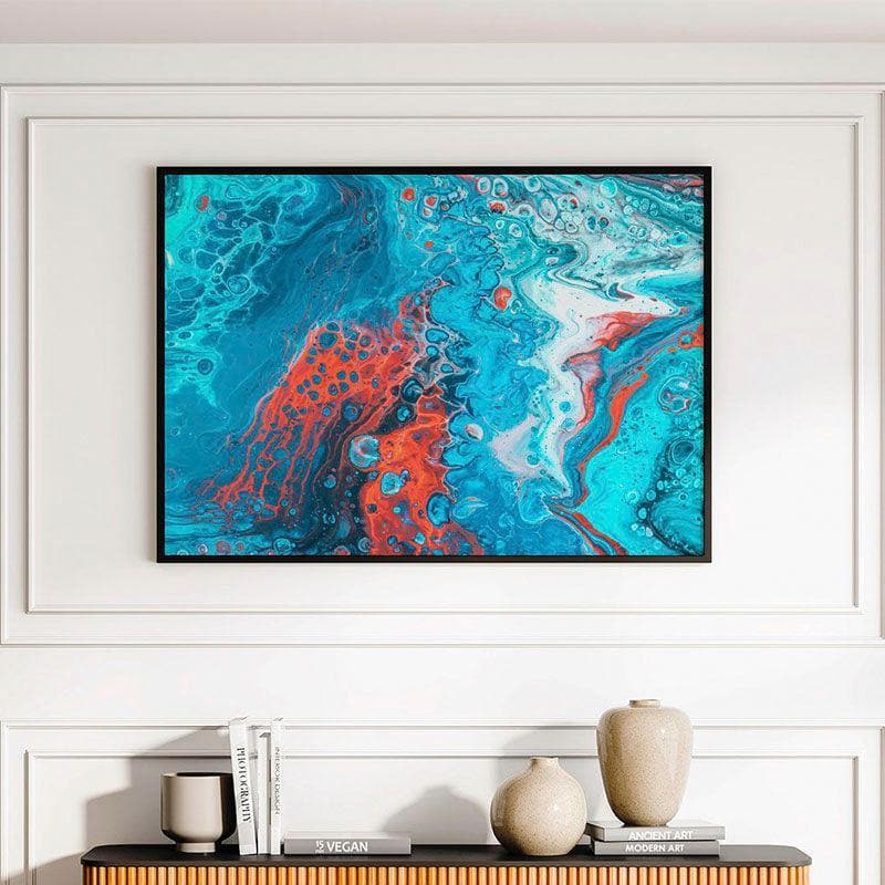 Wispering Rust Canvas Wall Painting - Black Frame