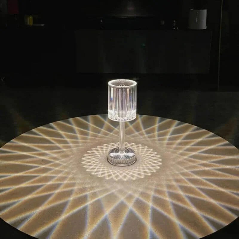 Opal Light Painted Crystal LED Table Lamp - Transparent media 7