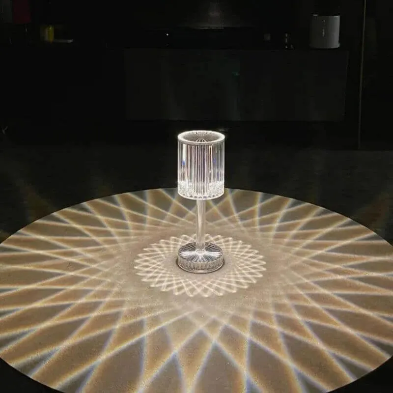 Opal Light Painted Crystal LED Table Lamp - Transparent media 7