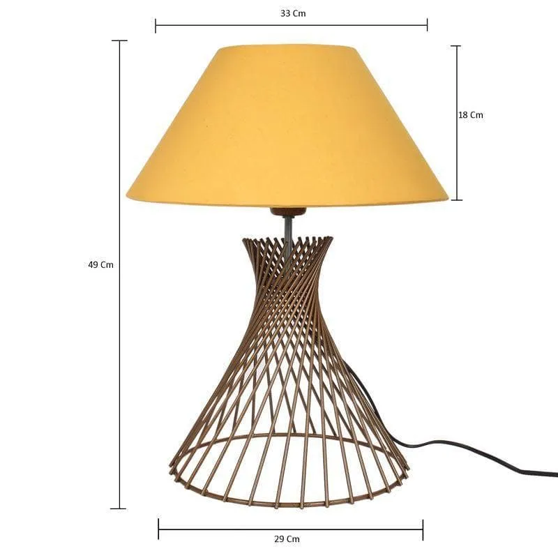 Spiral Affairs Fabric Table Lamp - Yellow,Gold media 5