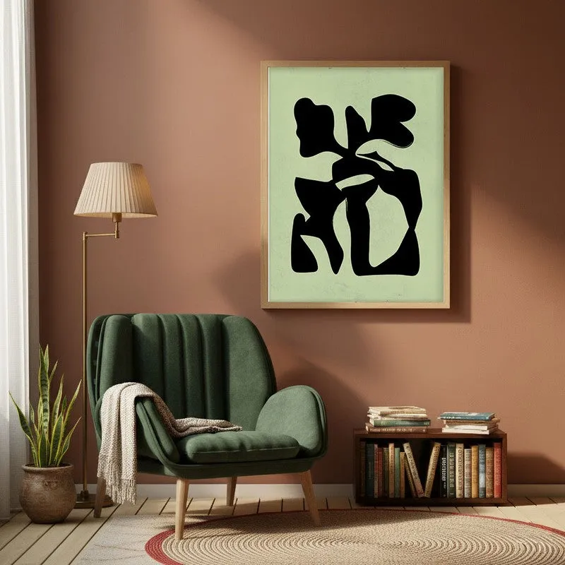Modern Totem Canvas Wall Painting With Brown Frame media 1