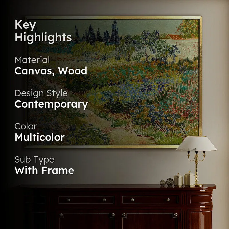 Wildflower Path Canvas Wall Painting With Frame media 2