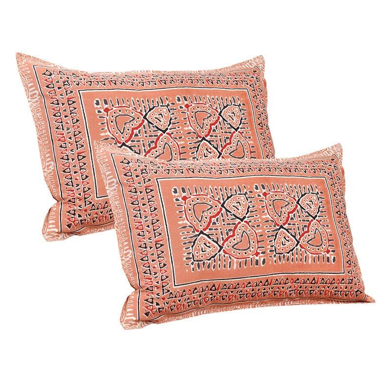 Seijun Mural Cotton Bedsheet (Orange) - 180 TC media 5
