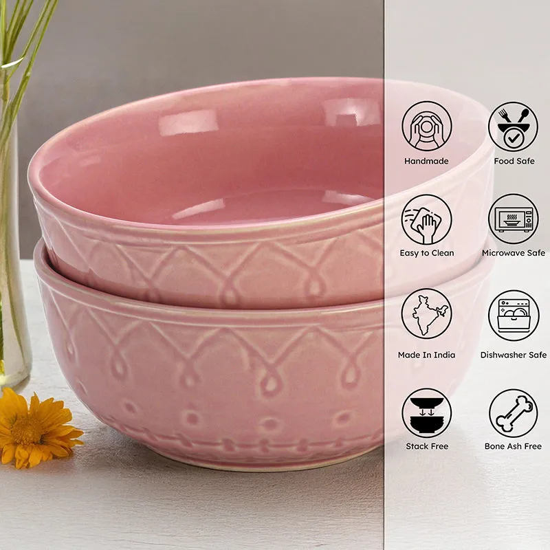 Eden Arc Serving Bowl (Pink/1000 mL) - Set Of Two media 3