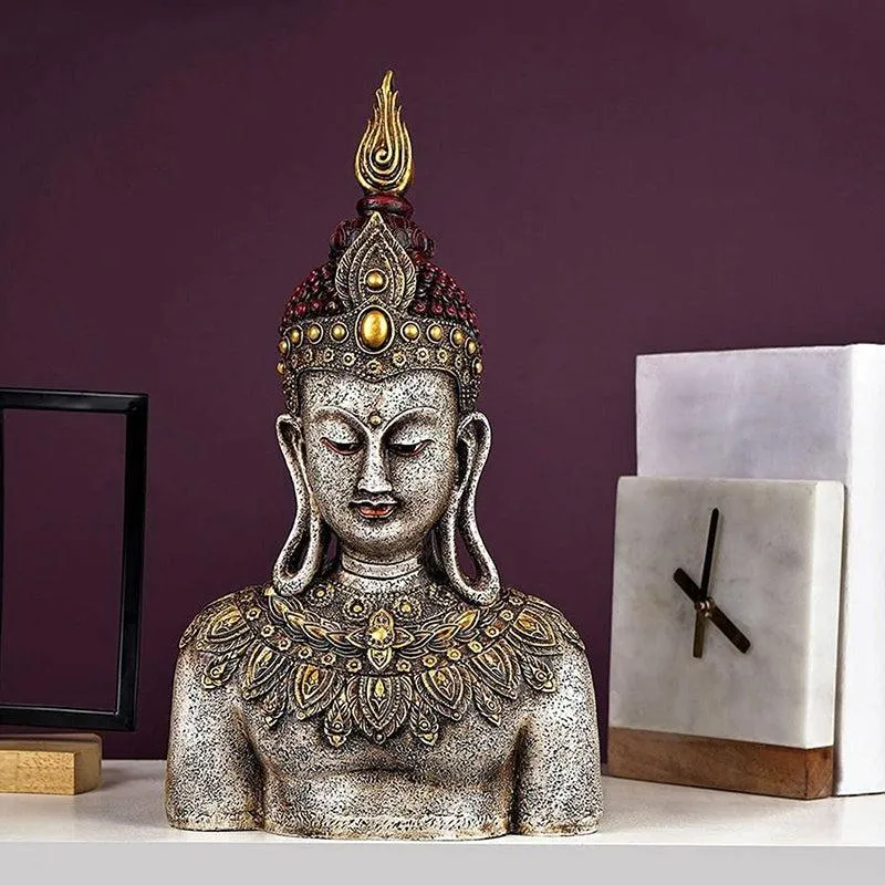 Jewelled Buddha Painted Resin Showpiece media 4