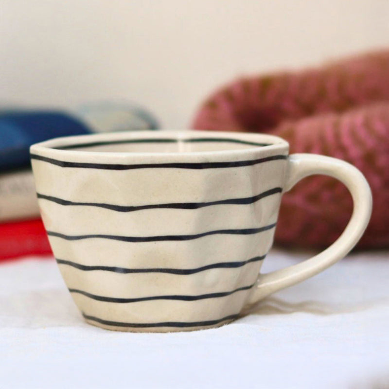 Linear Ceramic Tea Cup (230 mL) - 230 ML