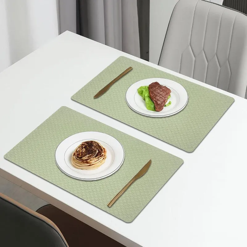 Rustayne Green Rectangle PVC Table Mats - Set Of Two media 1