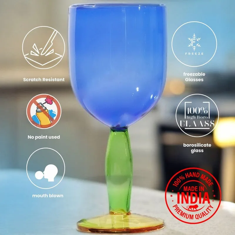 Turquoise Glow Goblet Glass(280 mL) - Set Of Four media 5