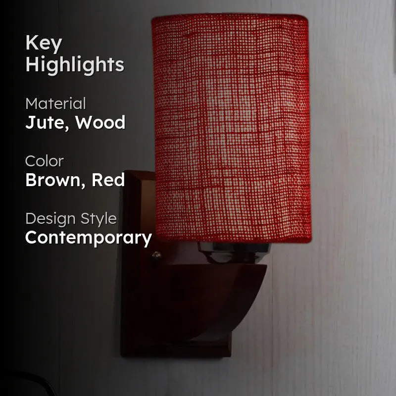 Aura Cylindrical Wooden Wall Lamp media 2