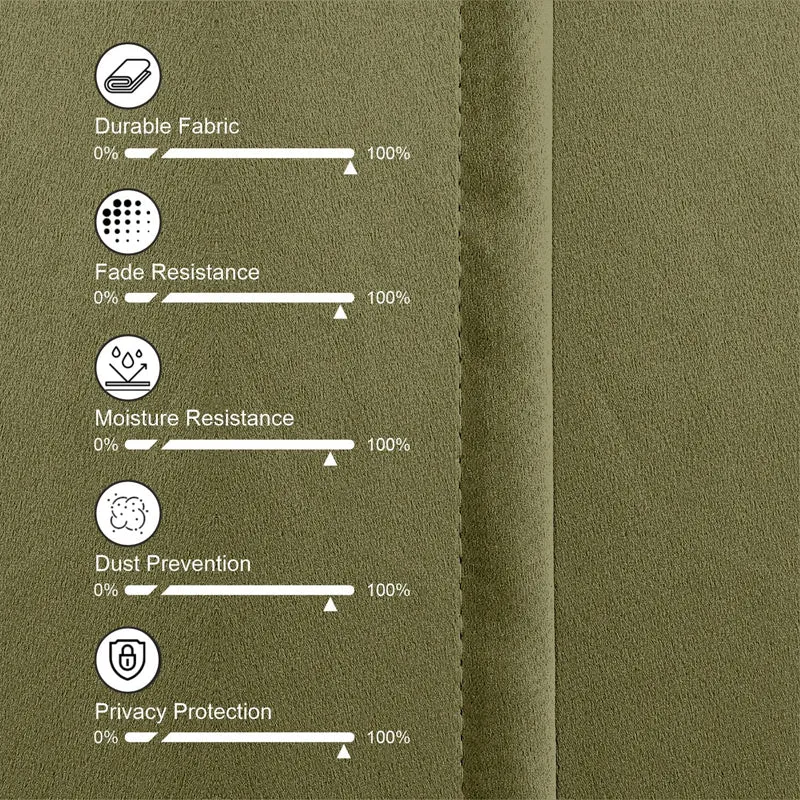 Tab Tale Flat Curtain Valance (Dark Khaki) - Set Of Two media 7