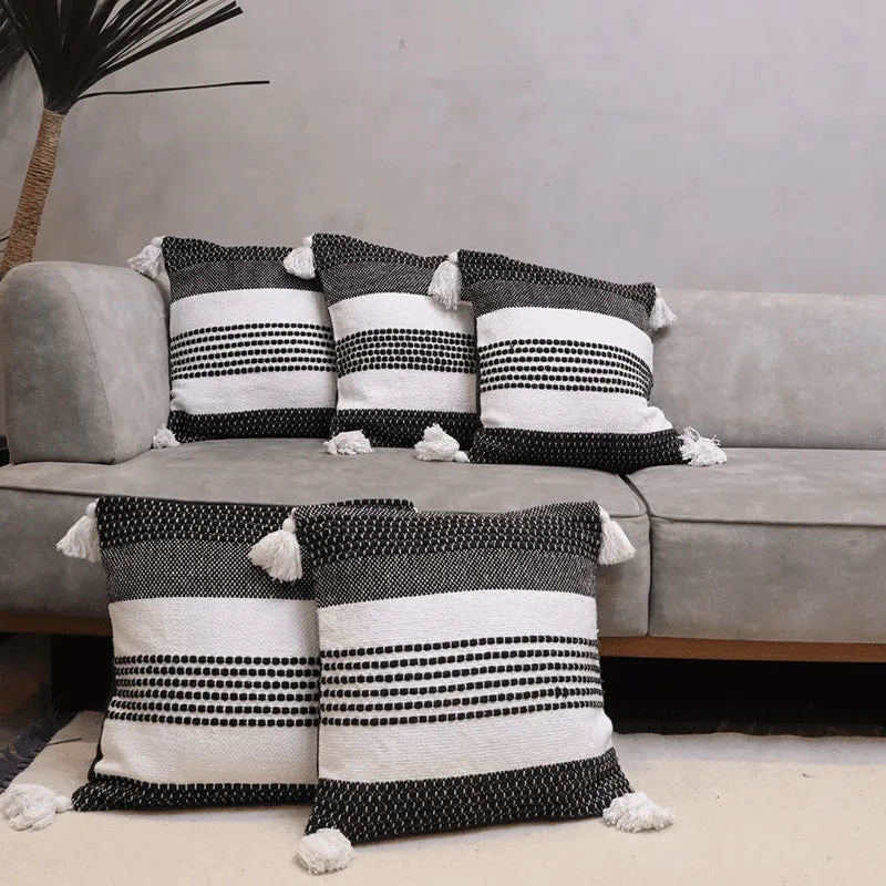 Tuft & Tumble Tufted Cushion Cover (Black & White) - Set Of Five media 3