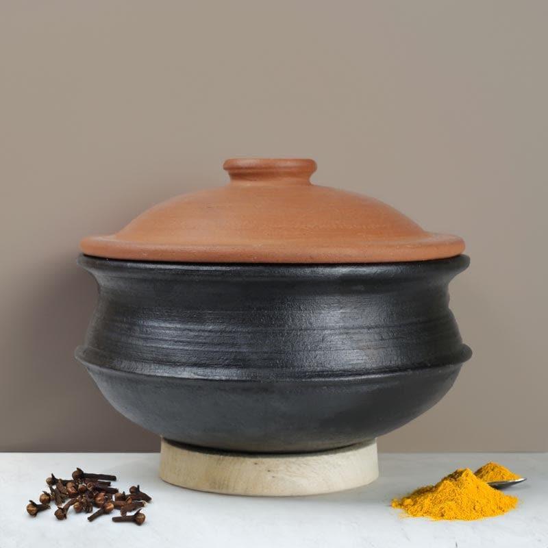 Kalinaw Biriyani Clay Pot With Lid Black 2000 mL / 10 Inches image 3