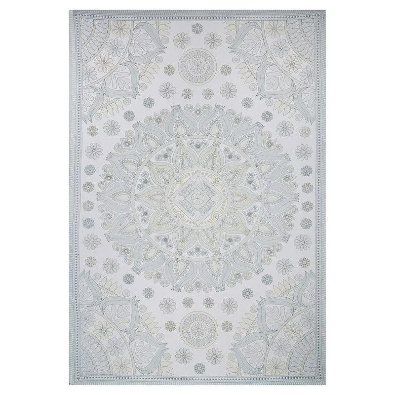 Madviya Floral Diwan Set (Blue) - Eight Piece Set media 5