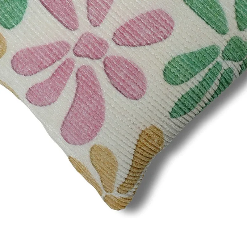 FloralGrace Cushion Cover (Pink, Mustard) - Set Of Two media 5