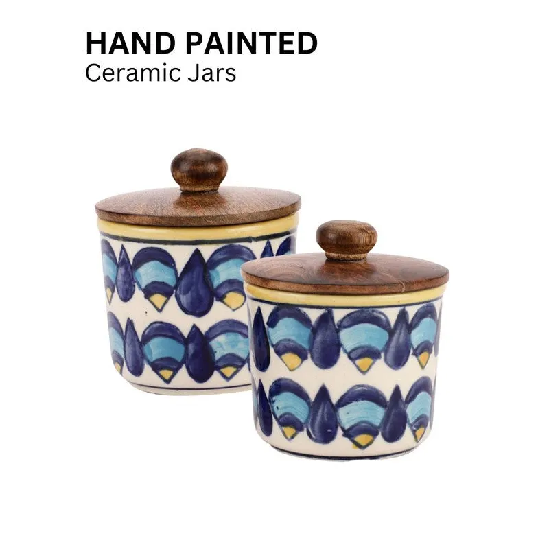 Decorative Ceramic Jar Set (300 mL Each) - Set Of Two media 4