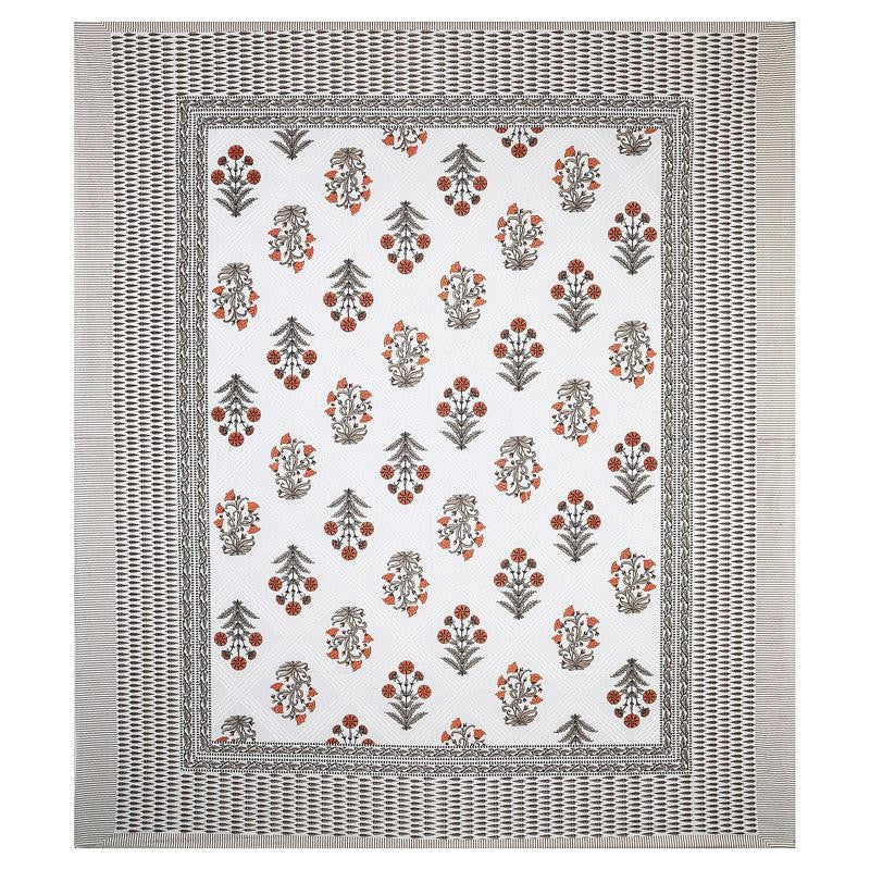 Brynn Floral Cotton Bedsheet (Brown,Grey) - 160 TC media 3