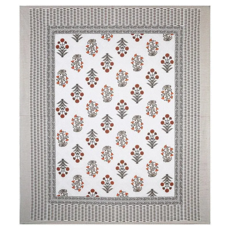 Brynn Floral Cotton Bedsheet (Brown,Grey) - 160 TC - 3