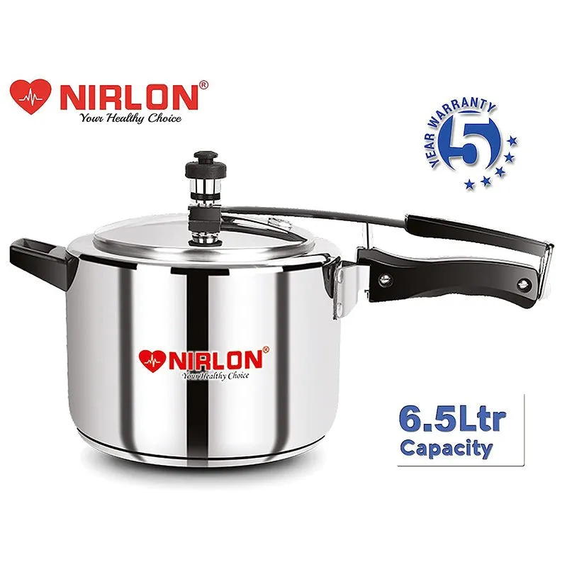 Nirlon Steel Pressure Cooker - 6500 mL/ 9 Inches media 1