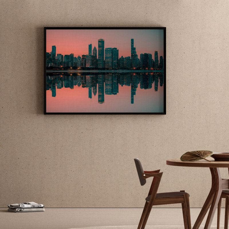 Cityscape Canvas Wall Painting - Black Frame