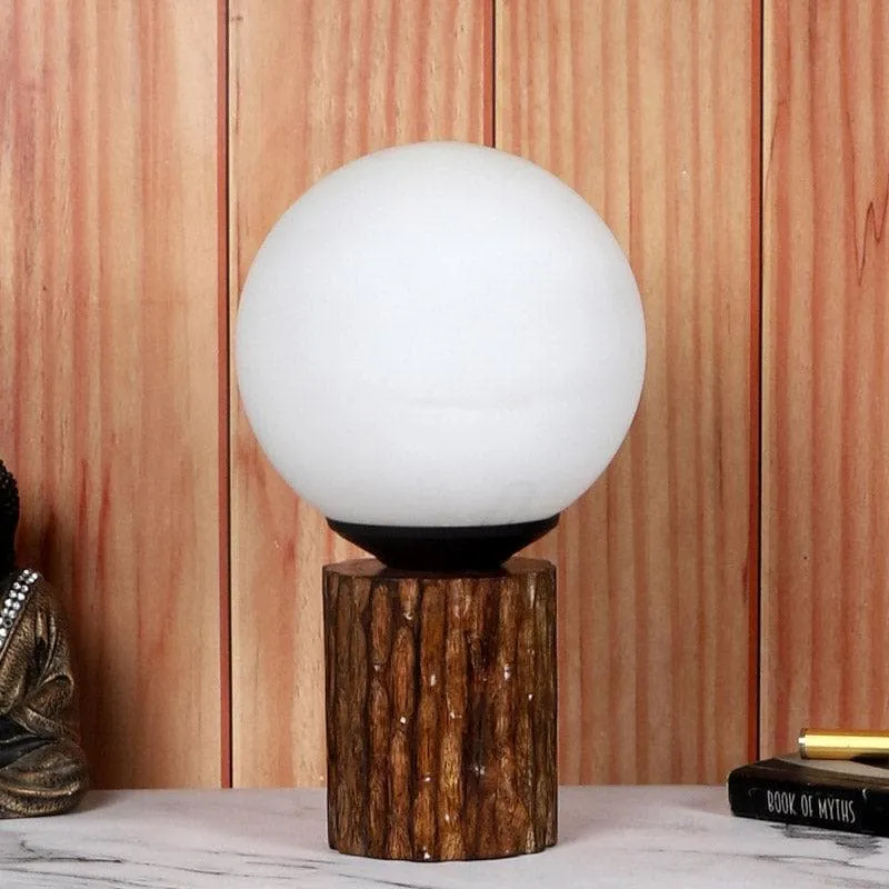 Togo Sander Moon LED Glass Table Lamp - White,Brown media 3