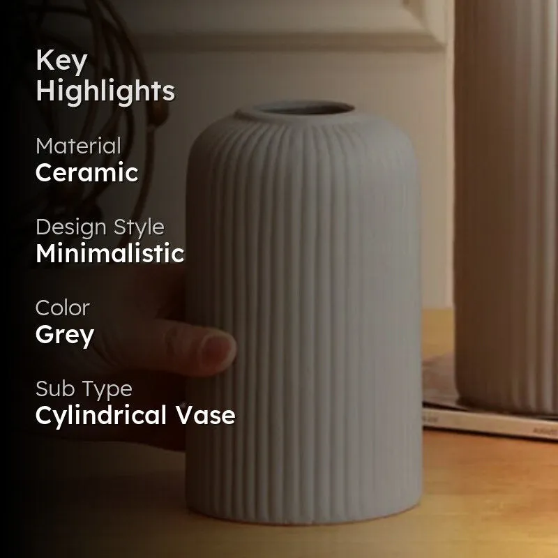 Harmona Ceramic Vase - Grey media 2