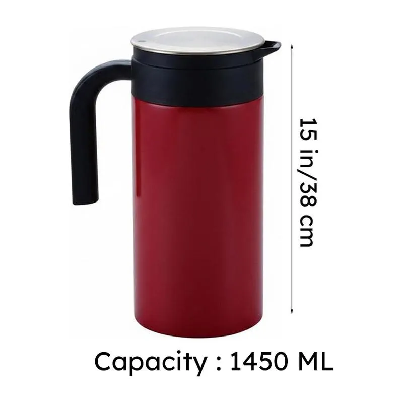 Hydra Stainless Steel Water Jug (Red) - 1450 ML media 5