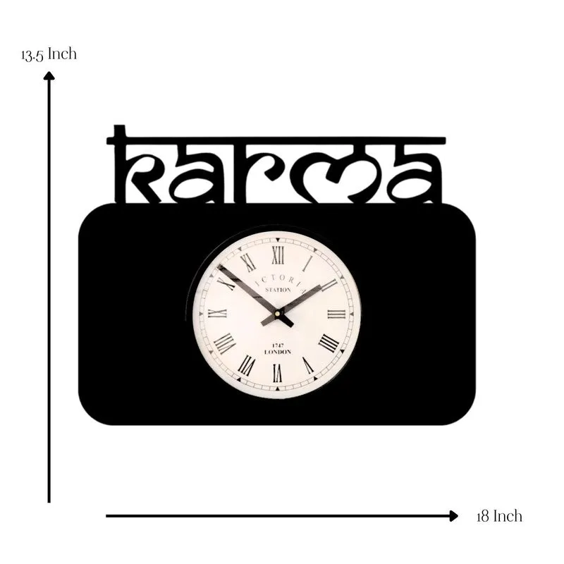 Karma Steel Analog Wall Clock - Black media 7