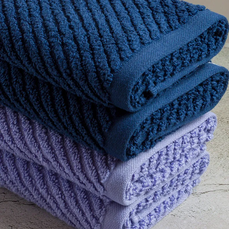 Nautica Riviera Soft Cotton Hand & Face Towel (Navy Blue & Light Blue) - Set Of Four media 5