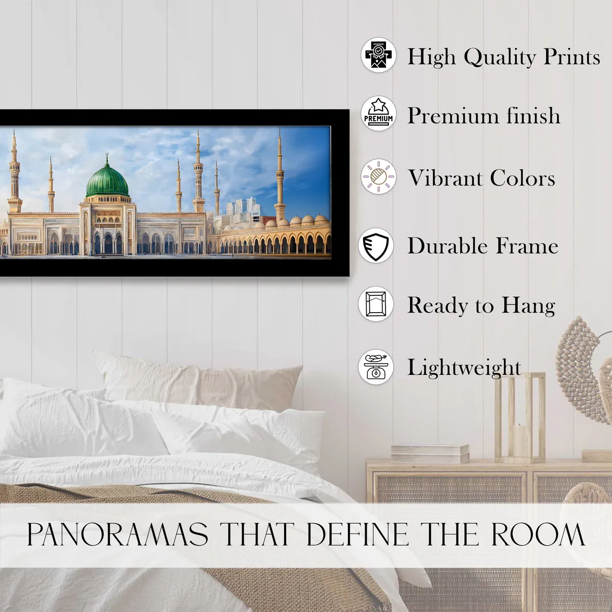 Sacred Madina Mosque Wall Art With Frame media 3