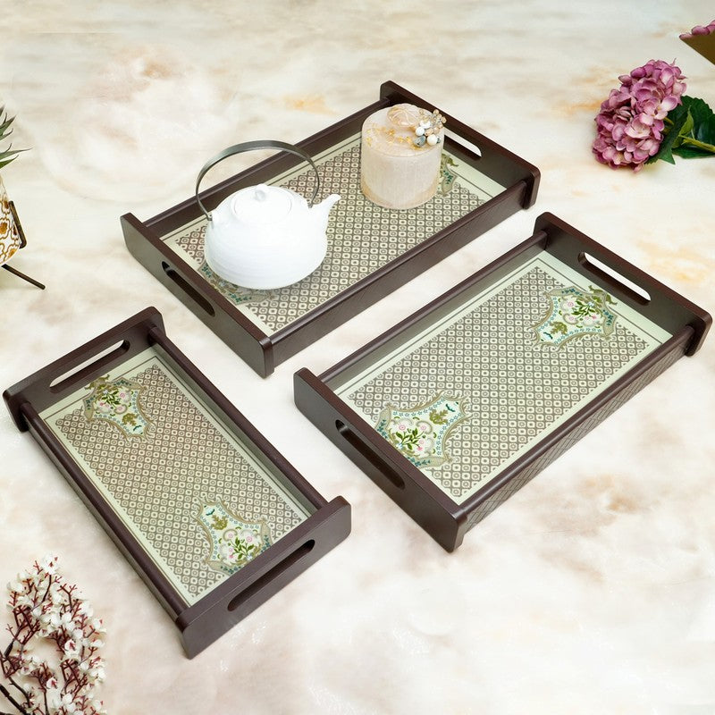 Maveno Wooden Serving Tray - Set Of Three