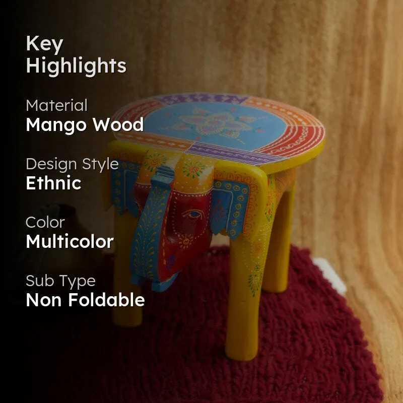 Tazva Traditional  Mango Wood Stool media 2