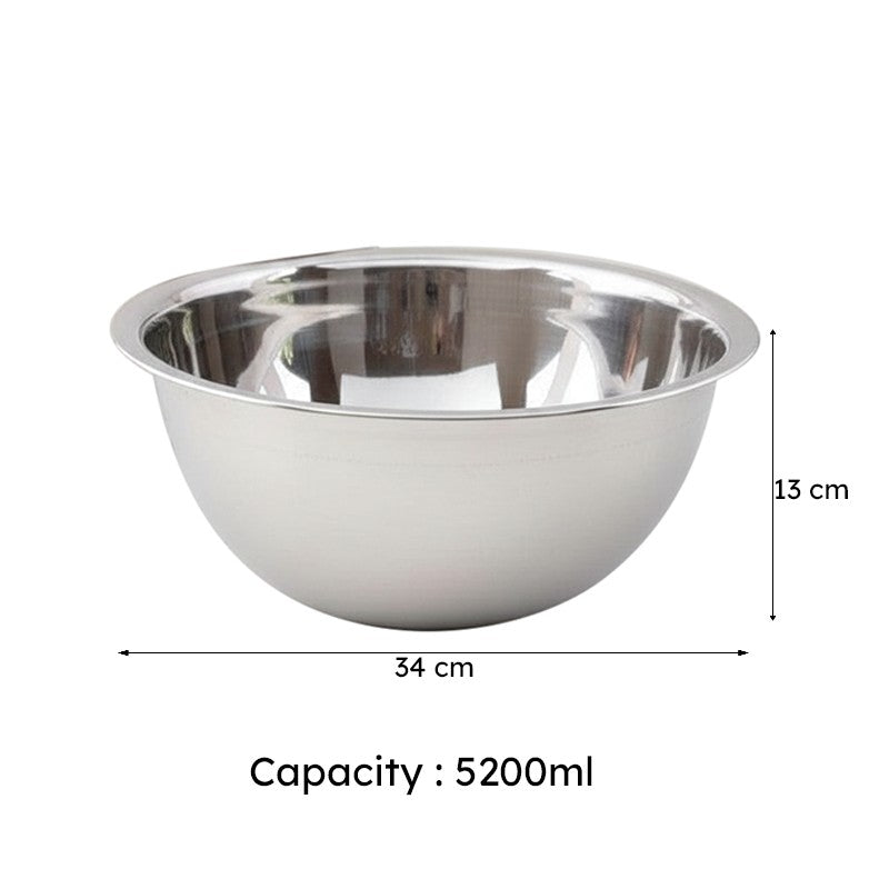 Circular Steel Mixing Bowl (5200 mL Each) - Set Of Two media 5