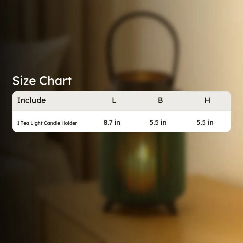 ThreadLuxe Bamboo Tea Light Candle Holder - Dark Green media 7