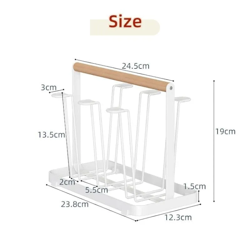 Sip Store Carbon Steel Glass Holder with Wood Handle media 10