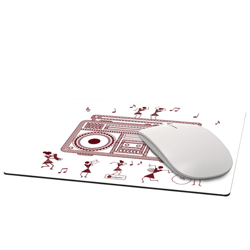 Warli Radio Mouse Pad - White media 5