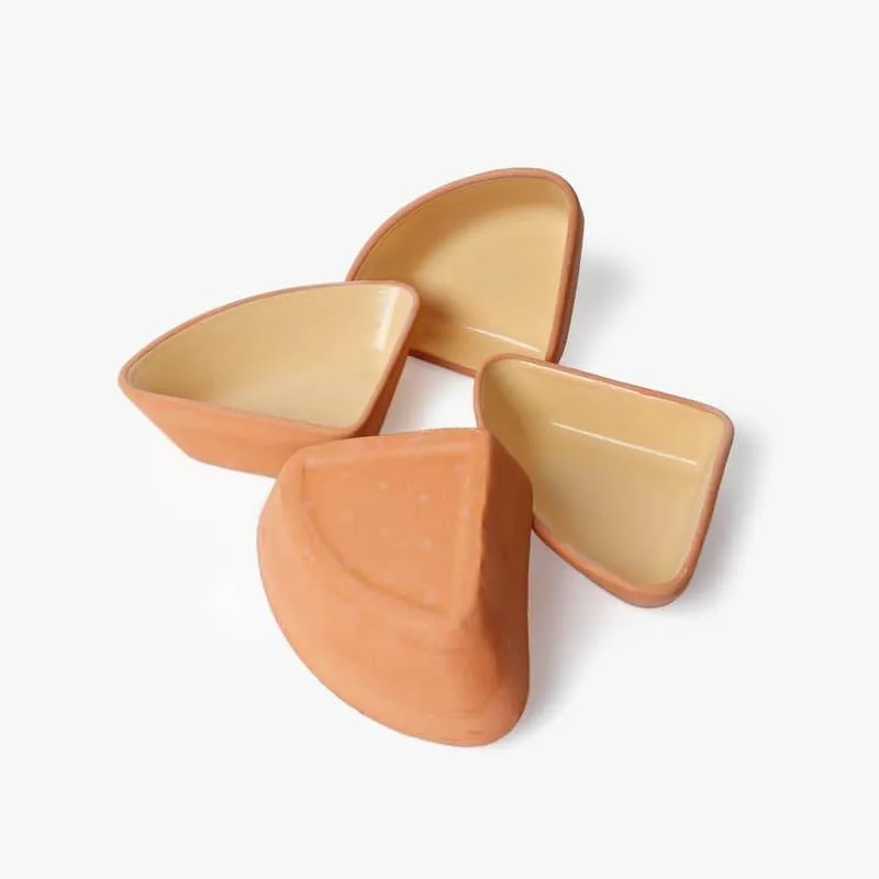Terracotta Tale Triangle Bowl (Yellow) - Set Of Four media 4