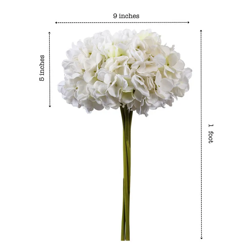 Artificial Realistic Hydrangea Flower Bouquet - White media 7