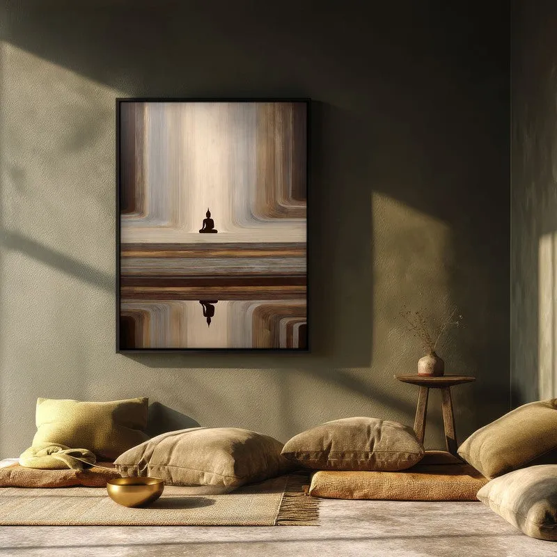 Buddha Calm Reflection Archival Paper Wall Painting With Black Frame media 3