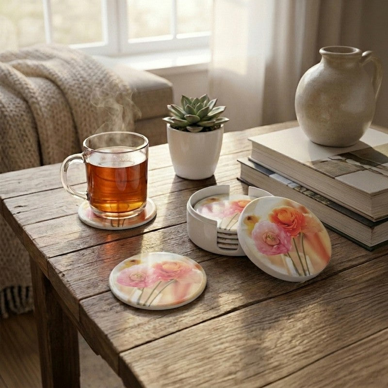 Spring Flower Melamine Coaster Set - Eight Piece Set