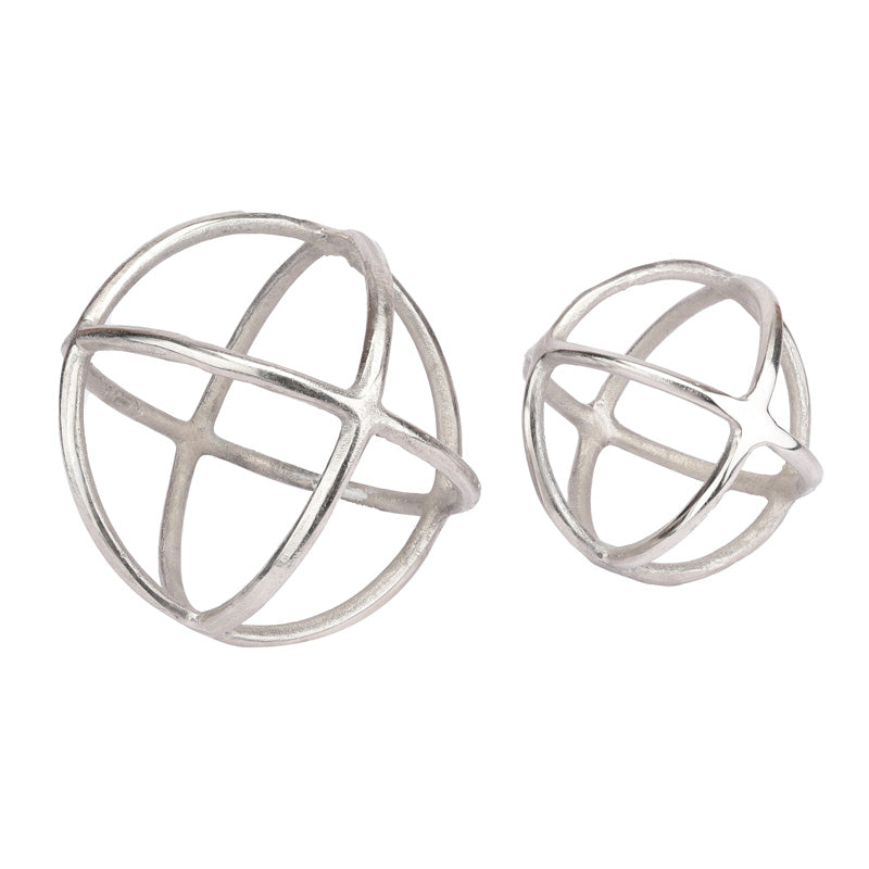 Arbie Orb Showpiece (Silver) - Set Of two media 5