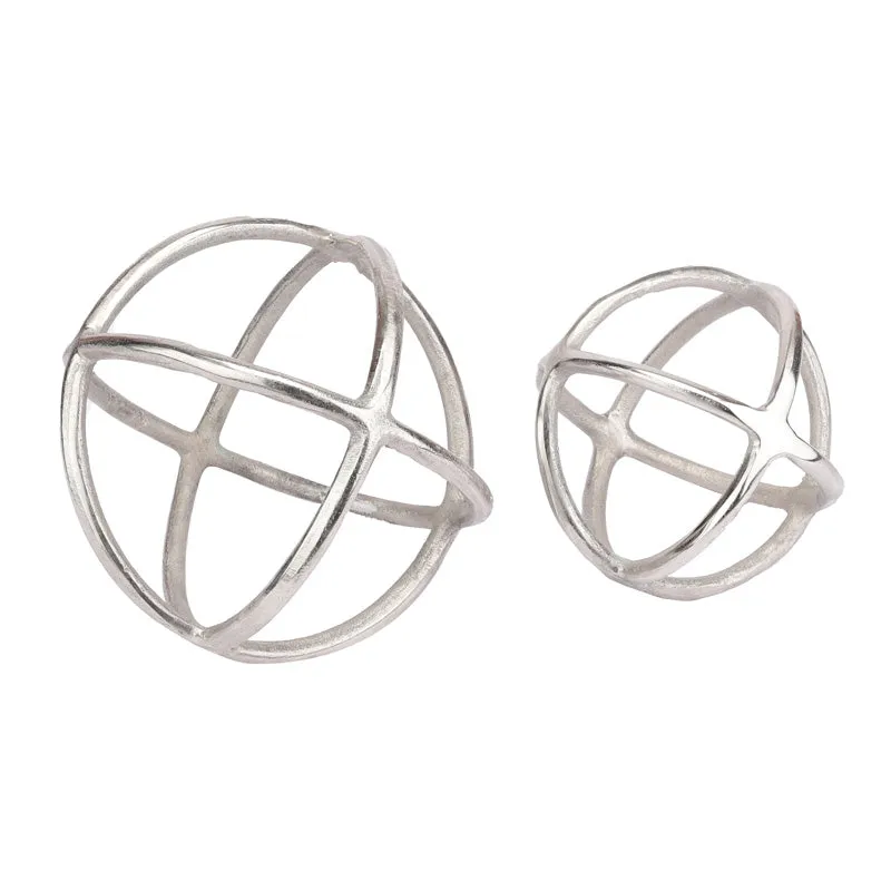 Arbie Orb Showpiece (Silver) - Set Of two media 5